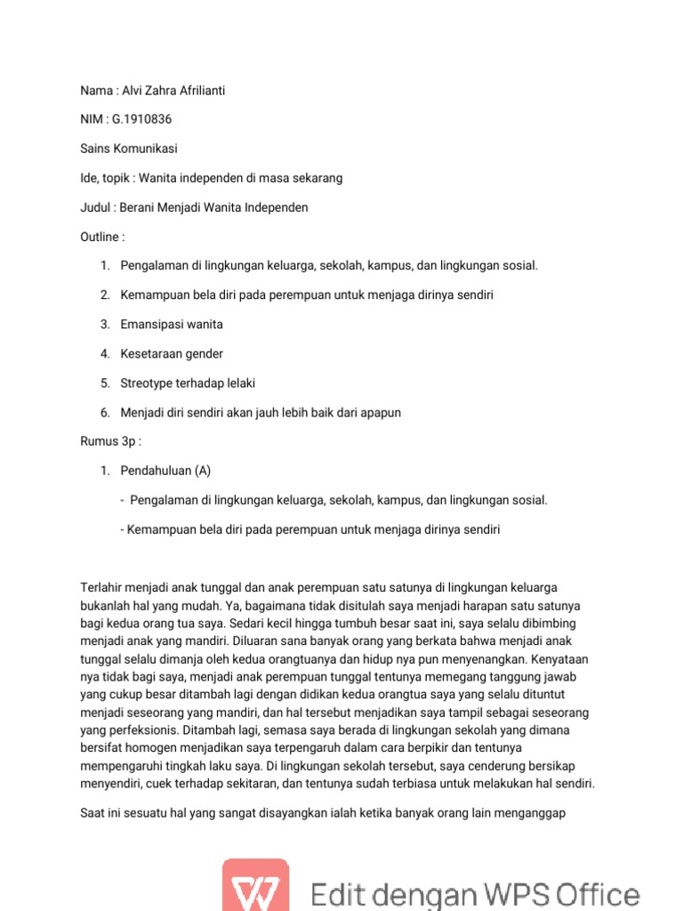 Pao Ide Outline Artikel Opini | PDF