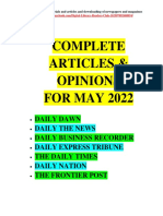 Complate Articles and Opinions For May 2022