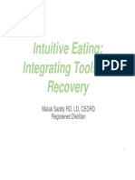 Intuitive Eating: Integrating Tools For Recovery: Malak Saddy RD, LD, CEDRD Registered Dietitian