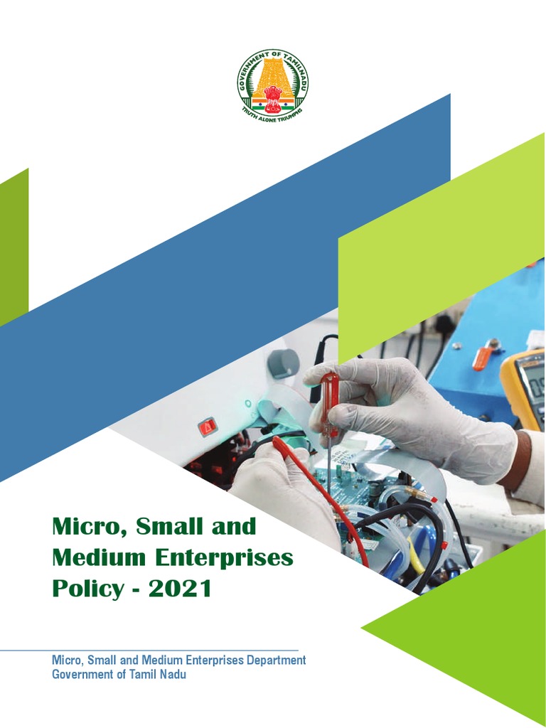 Tamil Nadu MSME Policy 2021 Overview | PDF | Small And Medium Sized ...