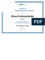 Dyslexia Training Certificate