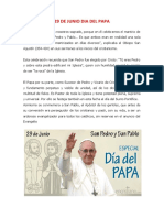 29 DE JUNIO DIA DEL PAPA