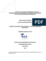 Diagnóstico Del Estado de Desarrollo de Las Herramientas de Lea Manufacturing en Mipymes Del Sector Confecciones en Medellin