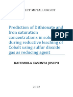 Prediction of Dithionate and Iron Saturation Concentrations in Solution During Reductive Leaching of Cobalt Using Sulfur Dioxide Gas As Reducing Agent