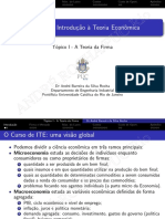 Topic 01 Intro. A Teoria Economia