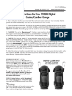 Instructions For No. 78290 Digital Caster/Camber Gauge: Warning