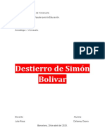 Destierro de Simón Bolivar