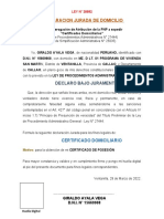DECLARACION JURADA DE DOMICILIO AYALA