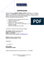 Certificacion Orlando Grisales