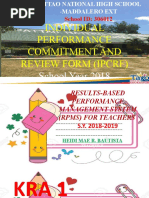 Individual Performance Commitment and Review Form (Ipcrf) : School ID: 306012