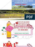 Individual Performance Commitment and Review Form (Ipcrf) : School ID: 306012
