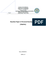 Reaction Paper in Personal Development (Traffic) : Reyes, Maribeth L. ABM 12-B