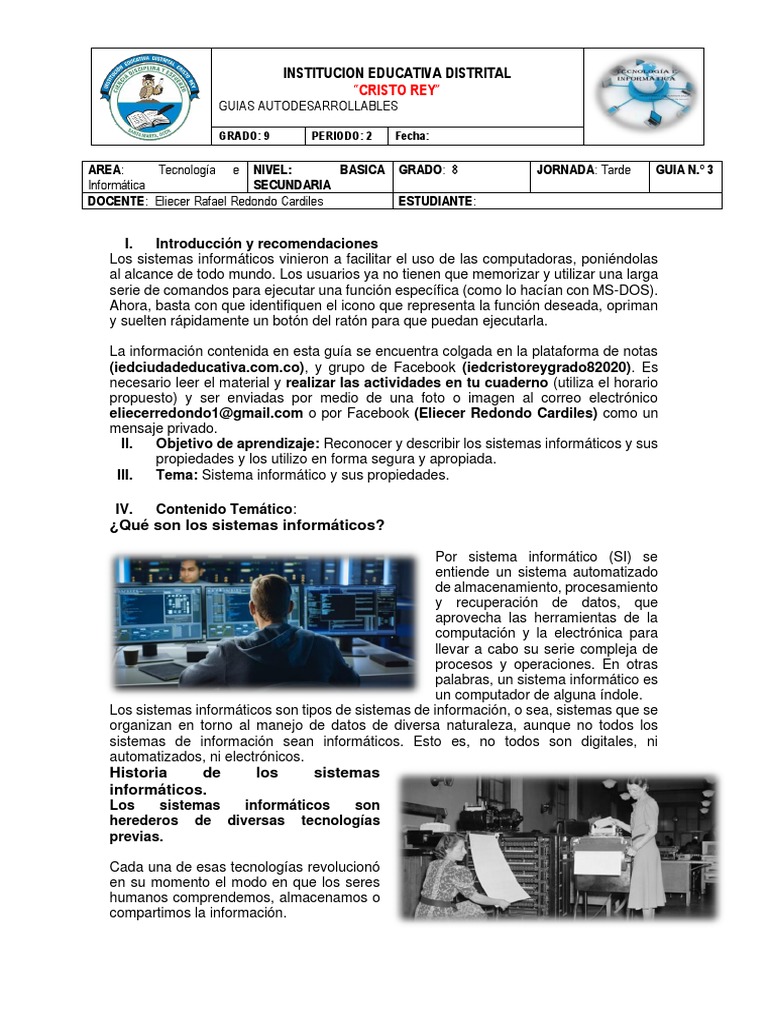 Guia 3 Sistemas Informaticos | PDF | Informática | Ingeniería Informática