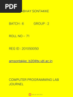 Abhay Sontakke - 71 Computer Cpps Lab Journel Project 1