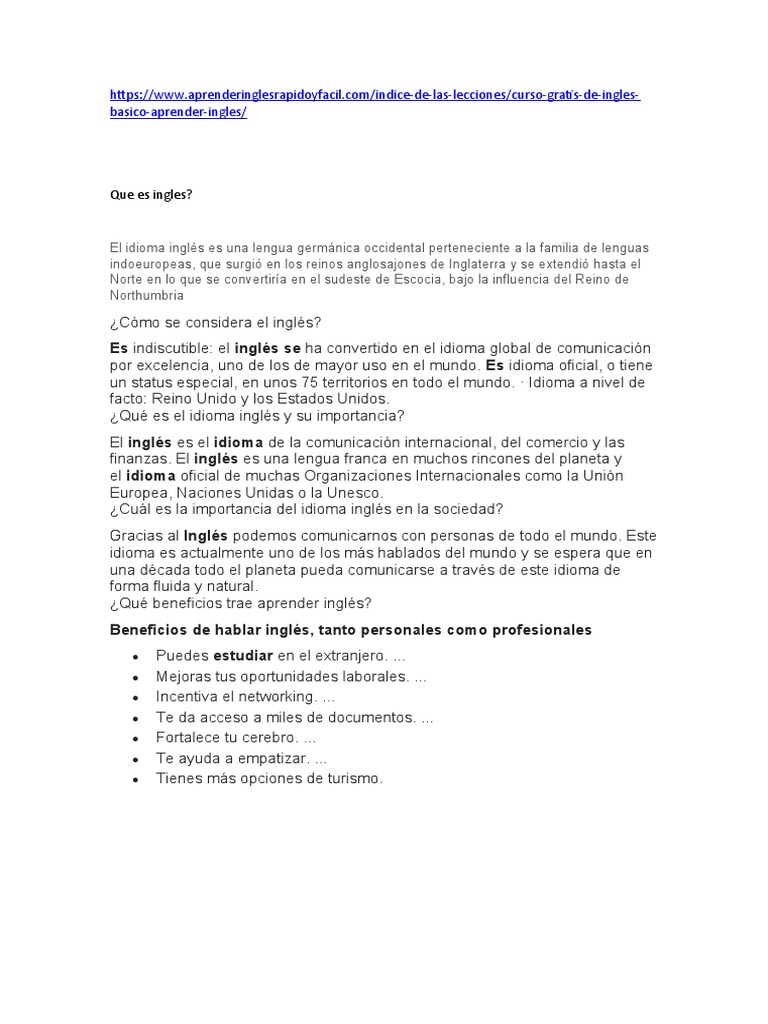 Ingles | PDF | Idioma en Inglés | Comunicación humana