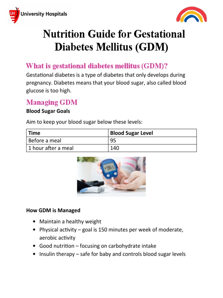 Nutrition Guide For Gestational Diabetes PDF Gestational Diabetes