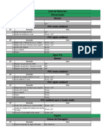 Lista de Materiais