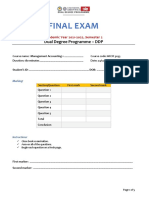Final Exam: Dual Degree Programme - DDP