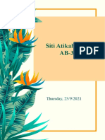 Siti Atikah Lubis AB-3D: Thursday, 23/9/2021