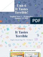 Unit 6 It Tastes Terrible!: English Year 3 - Wednesday, January 12,2022