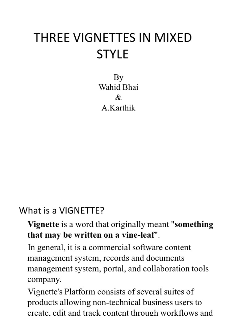 Three Vignettes in Mixed Style | PDF | Databases | Parameter (Computer ...