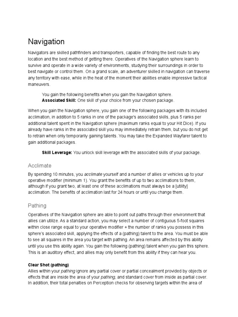 Navigation Sphere Guide | PDF