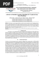 A Review of Machine Learning Algorithms For Cryptocurrency Price Prediction