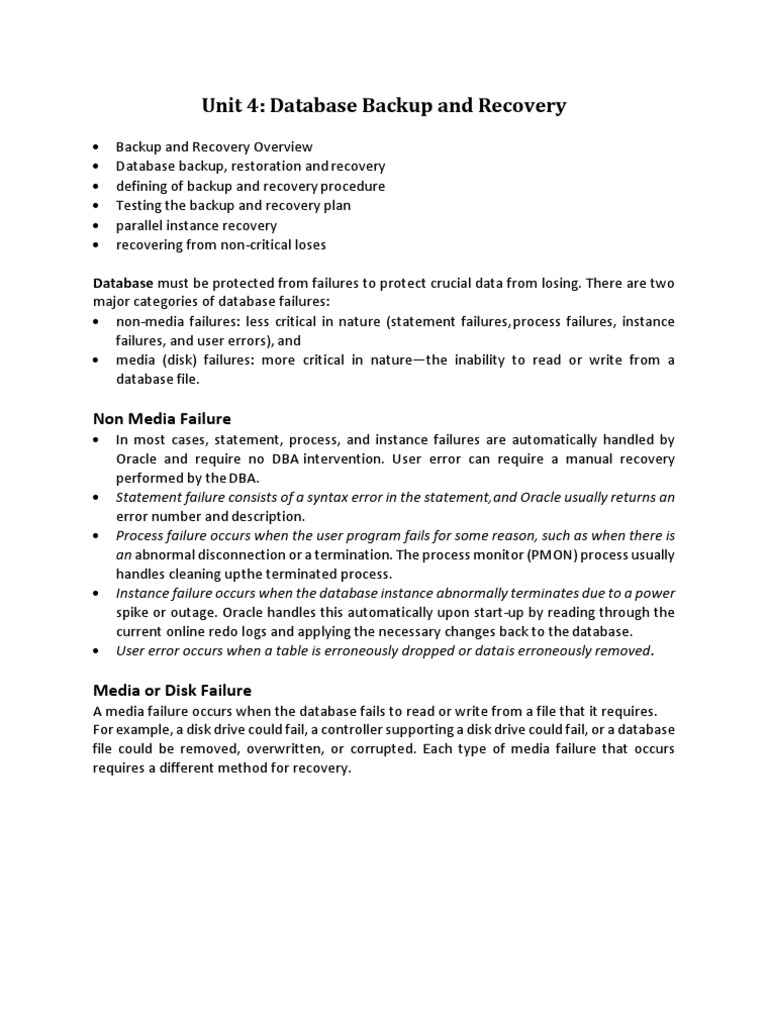 Database Backup and Recovery Essentials | PDF | Backup | Databases