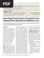 Prescribing Psychotropics: Perspective From Telepsychiatry Operational Guidelines 2020