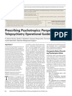 Prescribing Psychotropics: Perspective From Telepsychiatry Operational Guidelines 2020