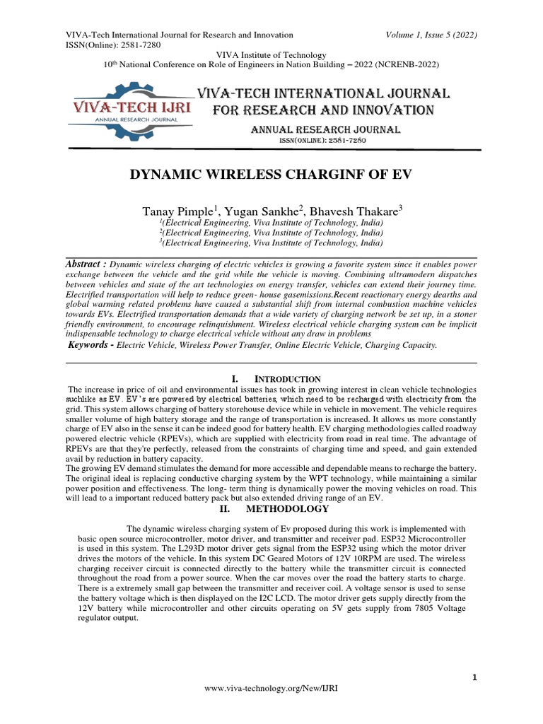 Dynamic Wireless EV Charging System | PDF | Electric Motor | Electric ...