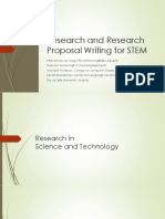 Research and Research Proposal Writing For S&T