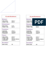 Class Schedule