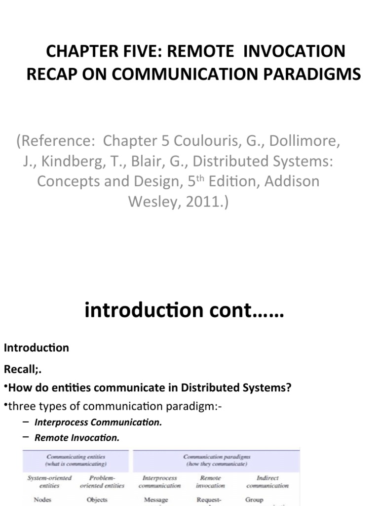 Chapter Five Remote Method Invocation 1 | PDF | Method (Computer ...