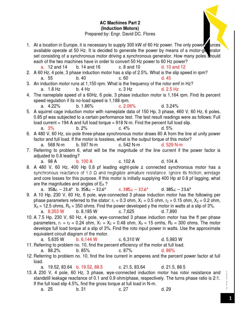 Induction Motors: Performance Calculations | PDF | Electric Motor ...