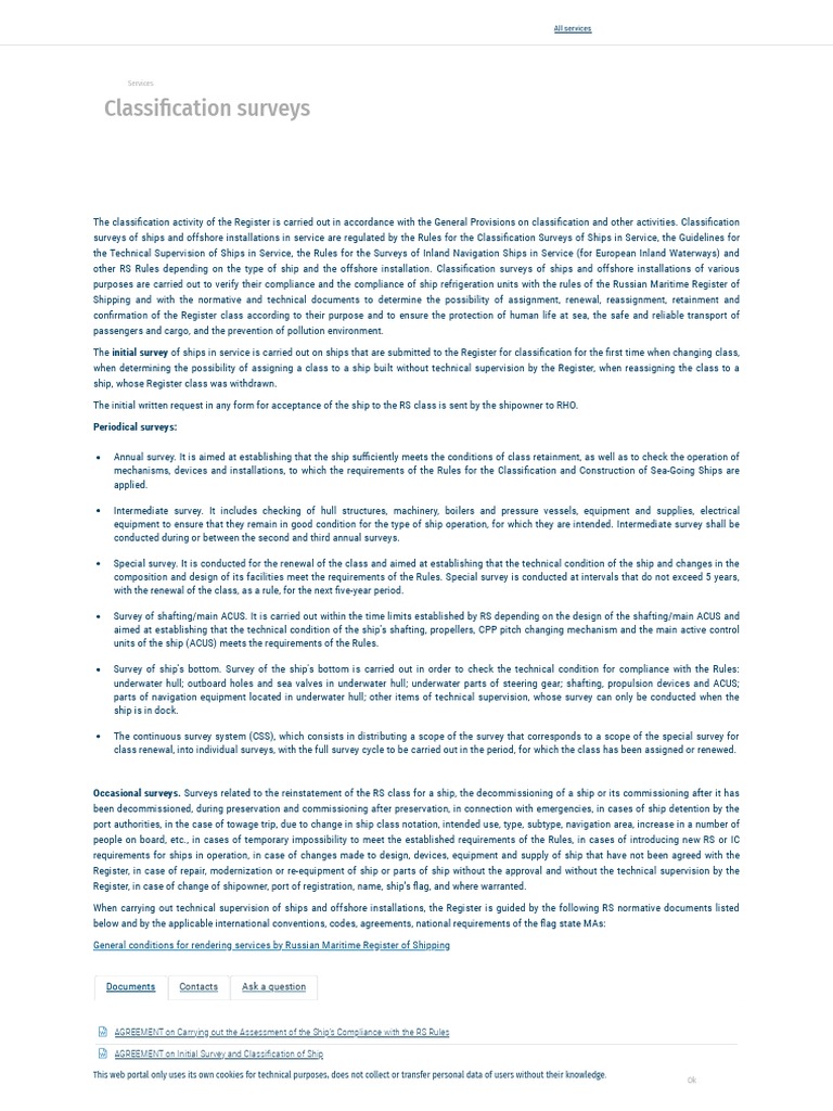 Classification Surveys PDF Ships Shipping
