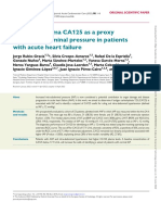 Utility of Plasma CA125 As A Proxy of Intra-Abdominal Pressure in Patients With Acute Heart Failure