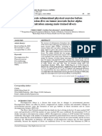 Effect of Acute Submaximal Physical Exercise Before Decompression Dive On Tumor Necrosis Factor Alpha Concentration Among Male Trained Divers