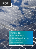 Photovoltaic Plant Control - A SICAM Application: Maximum Reliability in Operating Photovoltaic Power Plants