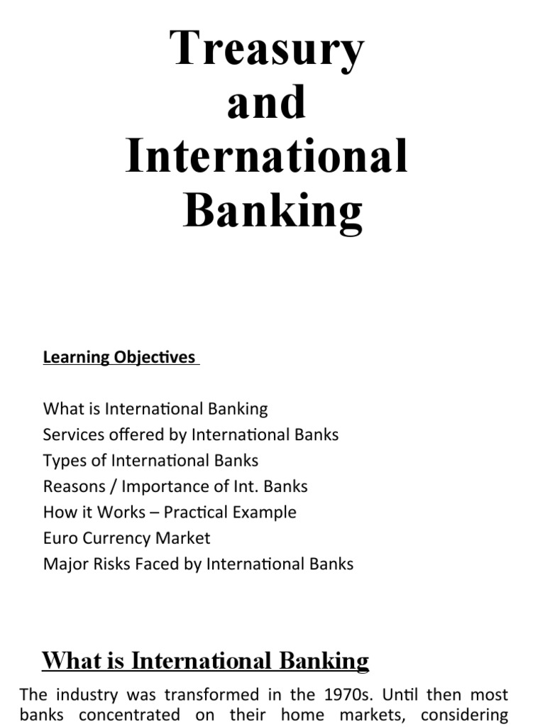 Overview of International Banking Services | PDF | Banks | Interbank ...