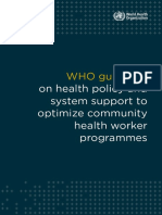 On Health Policy and System Support To Optimize Community Health Worker Programmes