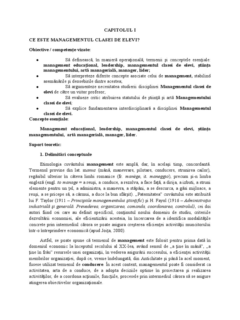 Managementul Clasei | PDF