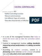 Chapter Seven: Controlling: Lesson Objectives