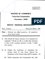 Master of Commerce Term-End Examination December, 2OO8