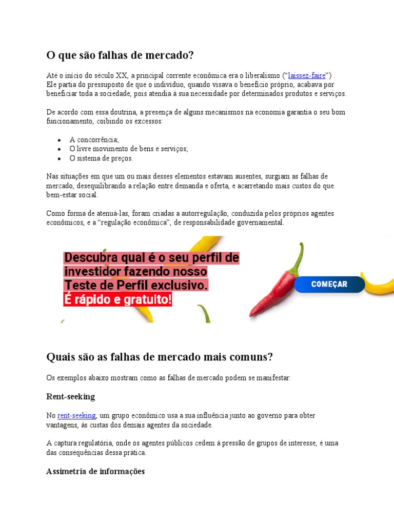 Entendendo as Falhas de Mercado | PDF | Economia | Falha de mercado