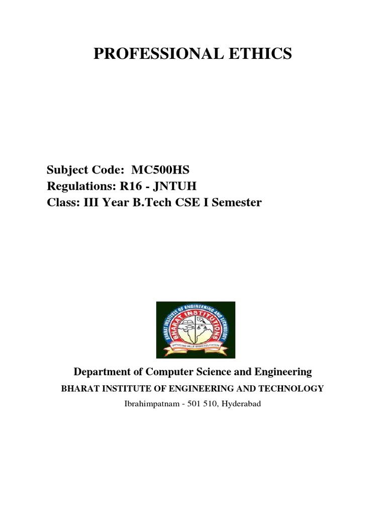 Professional Ethics Course Overview | PDF | Engineering | Morality