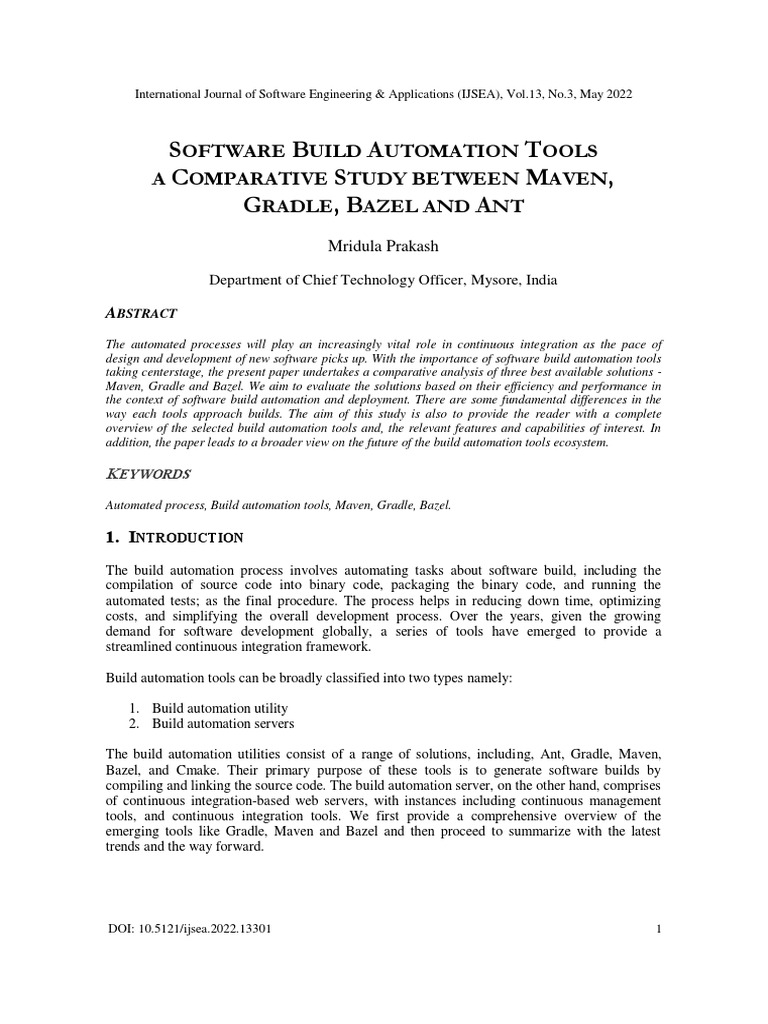Software Build Automation Tools A Comparative Study Between Maven