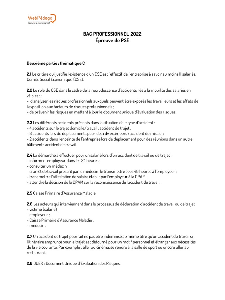 Bac Pro 2022 corrigé Prévention santé environnement | PDF | Prophylaxie ...