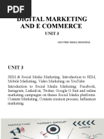 Digital Marketing and E Commerce: Unit 3