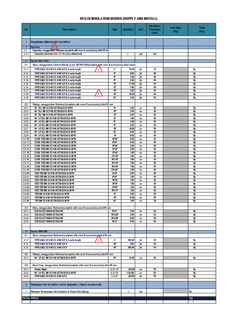 Quotation for Supply and Installation of Insulation Works for Pipes and ...